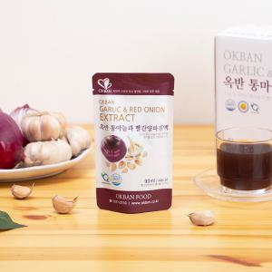 옥반식품 통마늘과 빨간양파진액 마늘 무안양파즙 90ml x 25포 x 2박스 (총 50포)