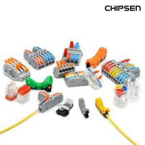 칩센 전선커넥터 연결단자 모음 / 레버형 무탈피 푸쉬인 꽂음형 전기 원터치 전원 PCT
