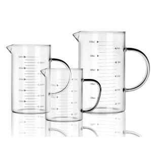 누들 내열강화유리 계량컵 비커 전자렌지용기 350ml / 500ml / 1000ml