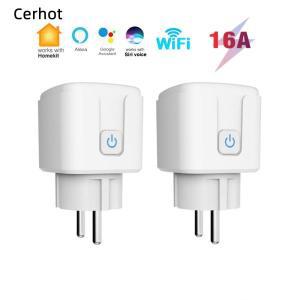Cerhot 스마트 플러그 홈키트 전기 콘센트, 와이파이 시리 음성 리모컨, 홈 부품, 소켓, EU 16A