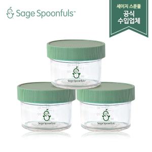 [세이지스푼풀] NEW 유리 120ml 3P/유리 이유식용기/이유식식기/이유식 보관용기/초기 이유식그릇