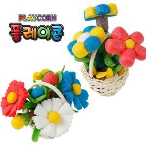 꽃바구니만들기 플레이콘 10매 옥수수깡 놀이 재료 만들기