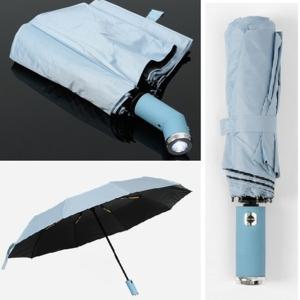 HS이지몰 LED 손전등 자동 양우산(블루) 우산답례품 발수우산 작은우산