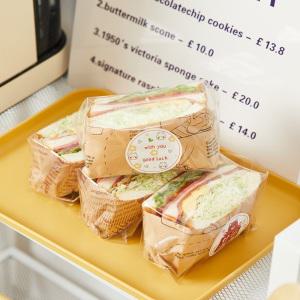 빵 샌드위치 토스트 포장지 봉투 투명 영어 비닐백 디저트 100장 50개