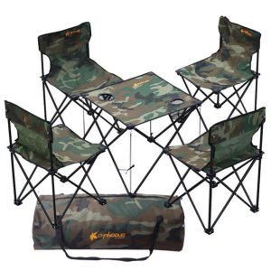 휴대용 4인용 캠핑 테이블 세트 접의식의자 밀리터리 야외 피크닉 낚시 체어