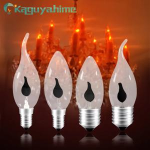 Kaguyahime LED E14 E27 촛불 전구 효과 플리커 파이어 필라멘트 에디슨 LED SMD 촛불 라이트, 파이어 레트로 장식 LED 전구 램프