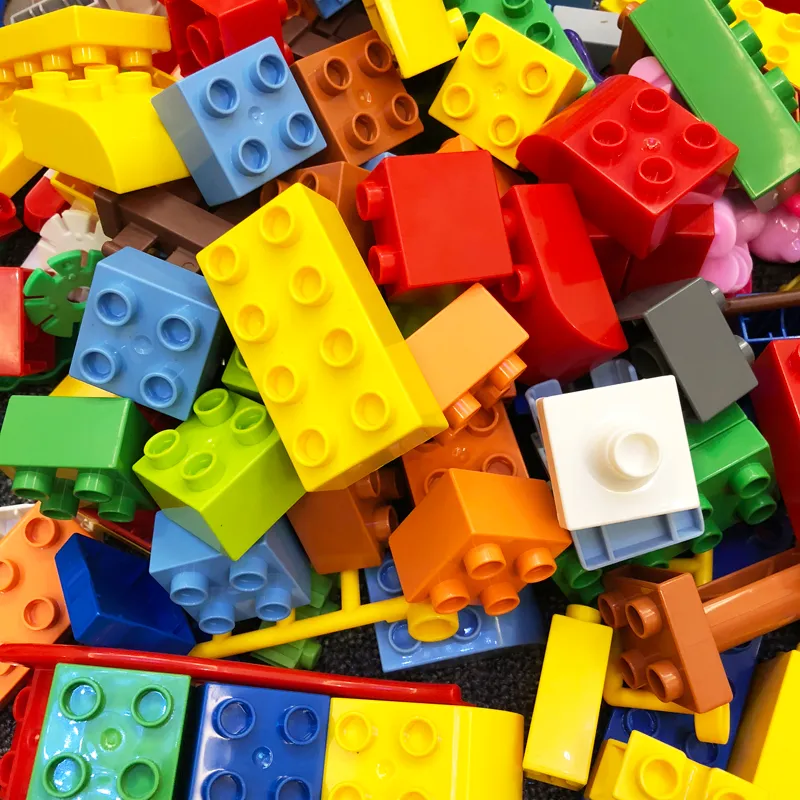 다채로운 DIY 빌딩 블록, 대형 벽돌, 벌크 벽돌, 베이스 플레이트, 듀플로 호환, 어린이 교육 완구