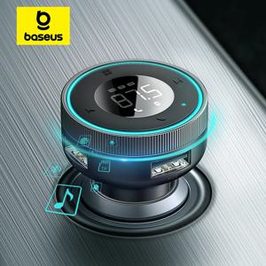 Baseus-FM 송신기 자동차 블루투스 5.0 음악 어댑터 3.4A 듀얼 USB 자동차 충전기, MP3 플레이어 라디오 FM 변조기