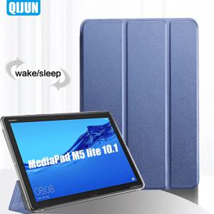 화웨이 MediaPad M5 Lite용 태블릿 케이스, 스마트 수면 깨우기, 3 중 접이식 전체 보호 플립 커버 스탠드, BAH2-W19 BAH2-L09, 10.1 인치