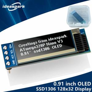 아두이노용 OLED LCD 디스플레이 모듈, 0.91 인치, 128x32 4 핀 SSD1306 드라이버, IIC I2C 직렬 화면, DC 3.3V ~ 5V, 핀 납땜