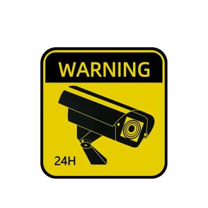 CCTV 방수 자외선 차단 경고 신호 자동차 스티커, 비디오 감시 알람 스티커, 자동차 스타일링 액세서리, 5x5cm