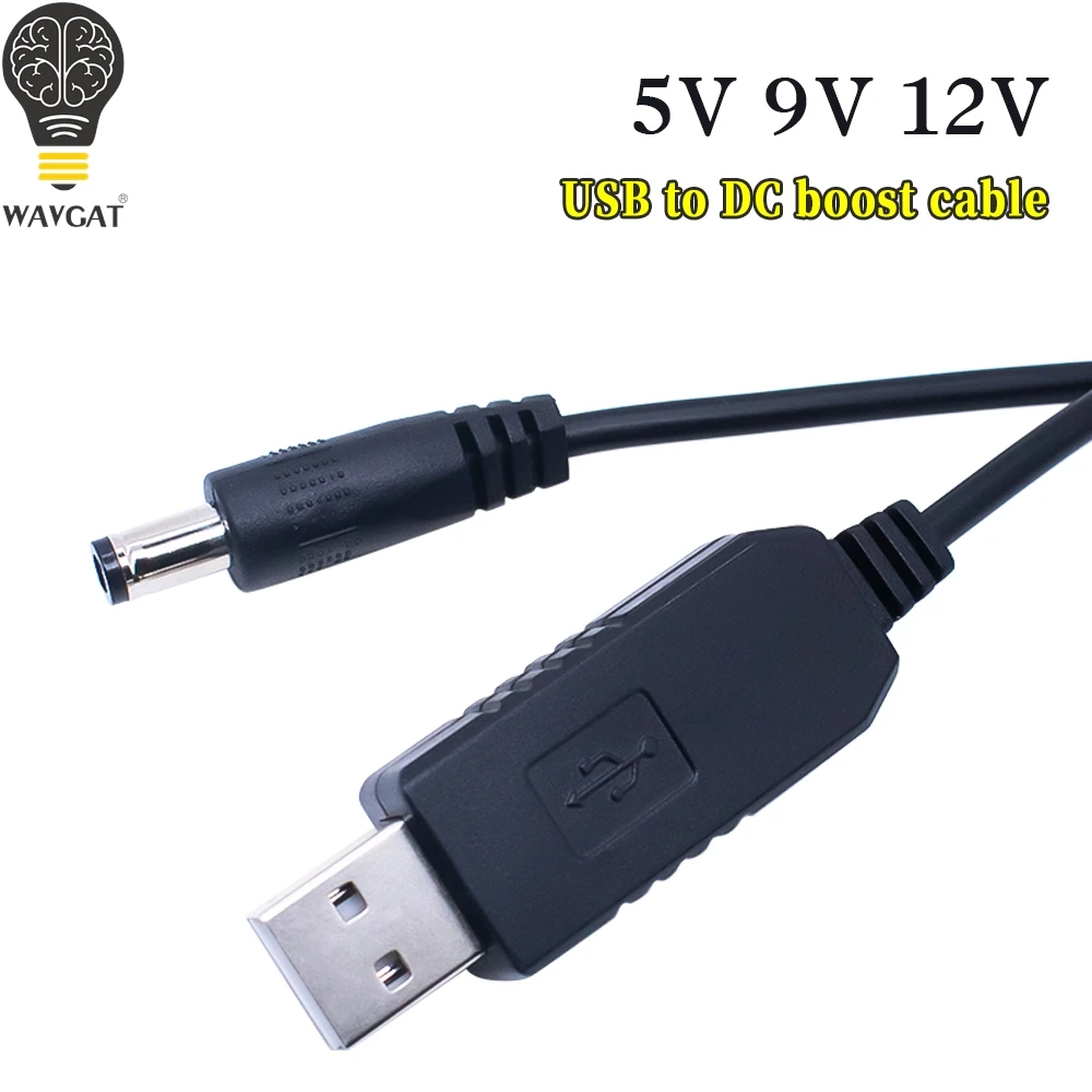 USB 전원 부스트 라인 DC 5V-DC 5V 9V 12V 스텝 업 모듈 USB 컨버터 어댑터 케이블, 2.1x5.5mm 수 커넥터 변환기