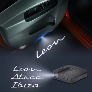 무선 LED 웰컴 라이트 장식 좌석 Ateca Leon Ibiza 로고, 의전, 자동차 도어 프로젝터
