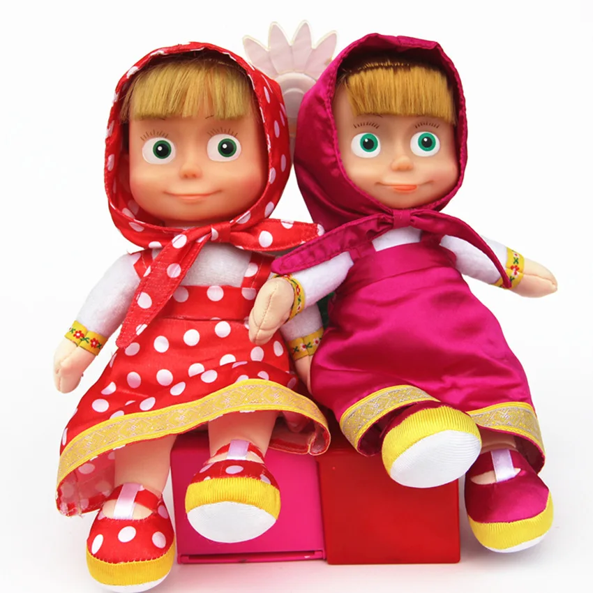 러시아어 마샤 애니메이션 인형 장난감 24cm, 어린이 크리스마스 선물