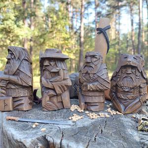 Odin Thor Tyr Ulfhednar Norse Pagan 수지 바이킹 동상, 북유럽 Pagan 수지 장식품, 가정용 야외 정원 장식 예술