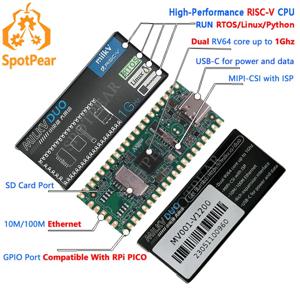 밀크 V 듀오 RISC-V 리눅스 보드 CV1800B 1G RAM-DDR2-64MB, 라즈베리 파이 피코 포트와 호환 가능, 1 급 공인 기관