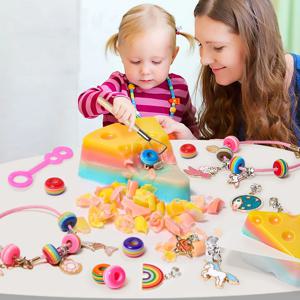 비누 파기 장난감 키트 DIY 어린이 화석 파기 유니콘 보물 장난감 소녀 팔찌 공예 용품, 크리스마스 장식 소녀 선물