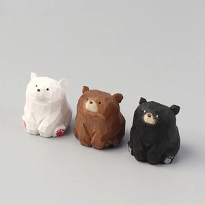 미니 나무 곰 단단한 나무 손으로 새겨진 곰 인형, 귀여운 미니어처 북극곰 공예 장식품, 테이블 장식, 어린이 선물, 1 개