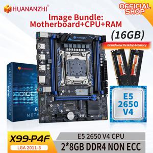 HUANANZHI X99 P4F LGA 2011-3 XEON X99 마더보드, 인텔 E5 2650 V4 지지대 DDR4 NON-ECC 메모리 콤보 키트 세트, NVME SATA