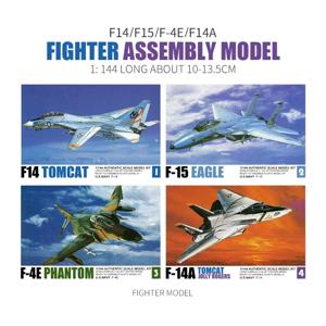 1/144 조립 전투기 모델, 미국 F14 Tomcat F15 독수리 F-4E 팬텀 플라스틱 시뮬레이션 군용 항공기 미니어처 컬렉션 장난감