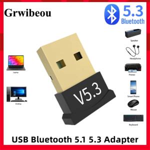 USB 블루투스 5.1 어댑터 리시버 송신기, 블루투스 오디오 5.3 동글, 컴퓨터 PC 노트북용 무선 USB 어댑터