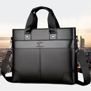 남성용 캐주얼 비즈니스 서류 가방, 대용량 숄더 메신저 백, 가죽 핸드백 사무실 노트북 가방