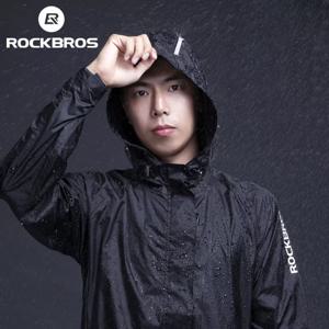 ROCKBROS-사이클링 방수 자켓 남자 통기성 반사 후드 비옷, 방수 야외 스포츠 윈드 브레이커 유럽 크기