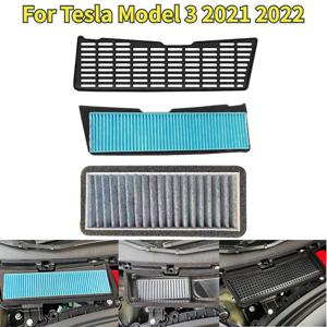 테슬라 모델 3 2021 2022 용 공기 흡입 그릴 보호 커버 에어 필터, 에어컨 입구 필터 교체 부품