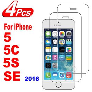 아이폰 5 5S 5C SE용 화면 보호기 유리, 2016 강화 유리 필름, 2 개, 4 개