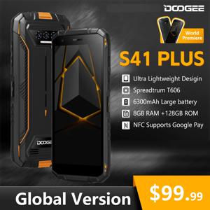 DOOGEE S41 플러스 견고한 휴대폰, 5.5 인치 IPS 디스플레이, 4GB + 128GB, 6300mAh 배터리, 13MP AI 카메라, NFC, 안드로이드 13