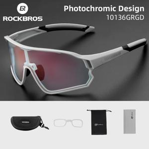 ROCKBROS 포토크로믹 사이클링 안경, UV400 선글라스, 야외 스포츠 자전거 안경, MTB 레이싱 경량 유연한 고글