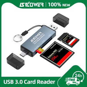 SKOWER 고속 C타입 카드 리더기, USB 3.0 마이크로 SD TF CF 카드, 메모리 플래시 드라이브 어댑터, OTG 카메라 노트북 휴대폰용