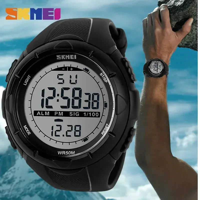 SKMEI 1025 남성용 밀리터리 스포츠 시계, 방수 디지털 시계, 패션 심플 시계, 1251 1258