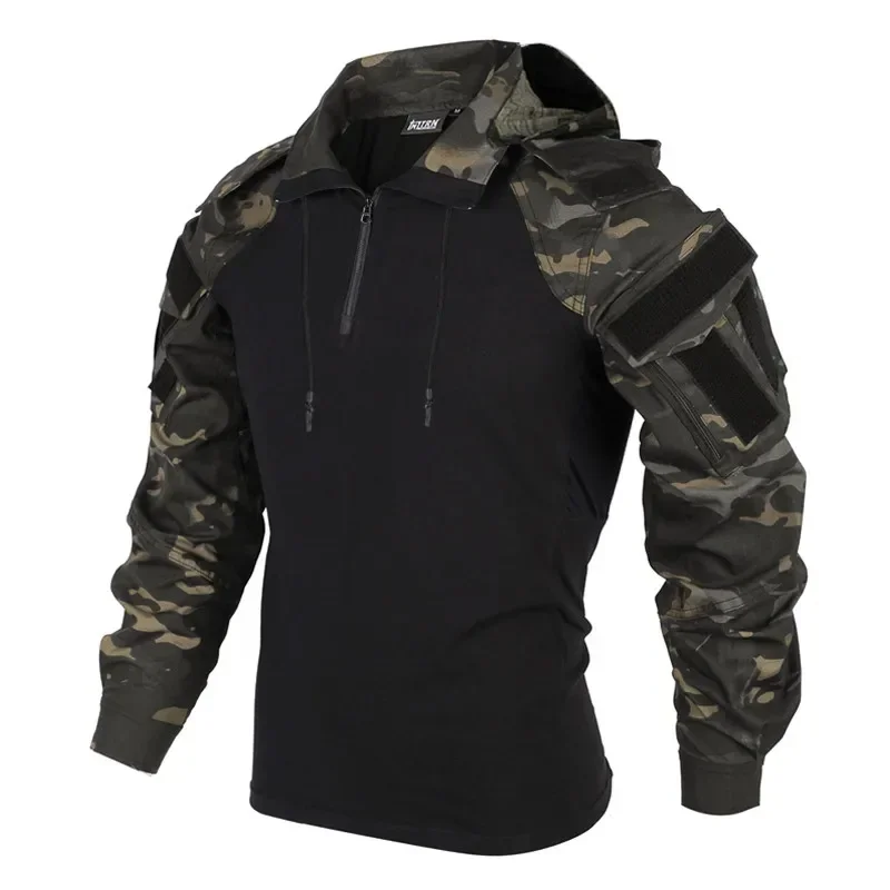 CP 전투 셔츠 남성용 멀티캠 상의, 에어소프트 전술 셔츠, 긴팔 페인트볼 캠핑 사냥 의류