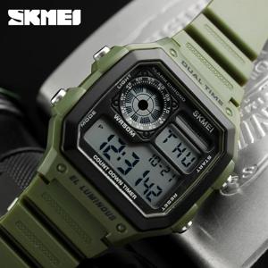 SKMEI 1299 패션 남성용 PU 스트랩 다기능 방수 시계 알람, 남성 디지털 시계, 야외 스포츠 시계