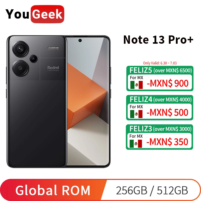 글로벌롬 샤오미 Redmi Note 13 Pro Plus 200MP OIS 카메라 1.5K 120Hz 디스플레이 120W 고속충전 치수 7200-Ultra 스마트폰입니다
