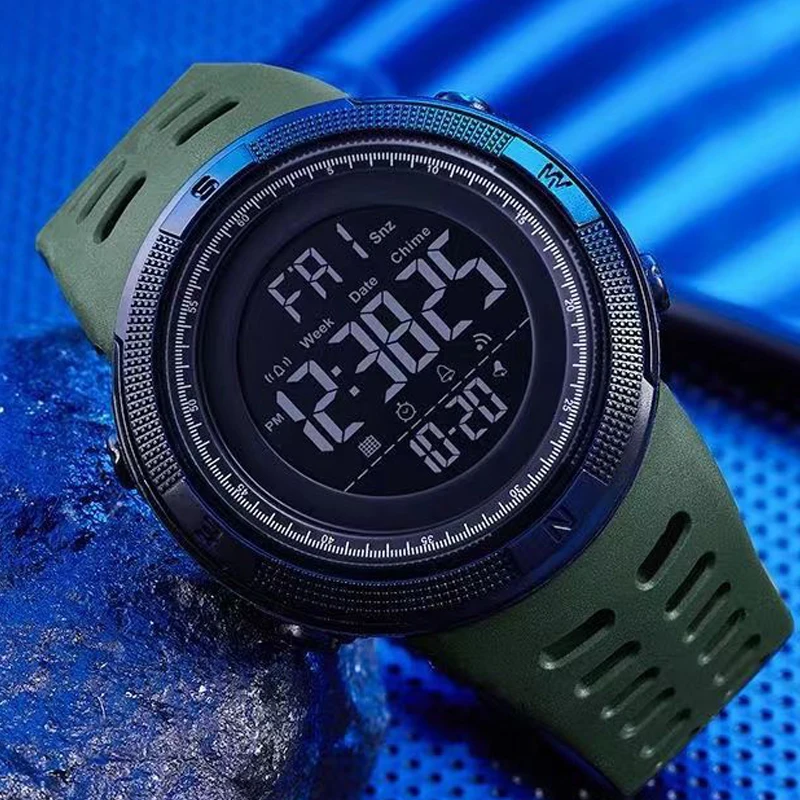 YIKAZE Y01 밀리터리 남성용 스포츠 손목시계, 다기능 남성용 디지털 시계, 방수 시계, 학생용 전자 시계