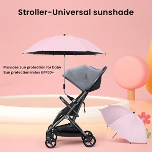 범용 아기 유모차 파라솔, 360 ° 자외선 차단, 조절식 유모차 우산, 이중 사용, 비 또는 광택 유모차 햇빛가리개