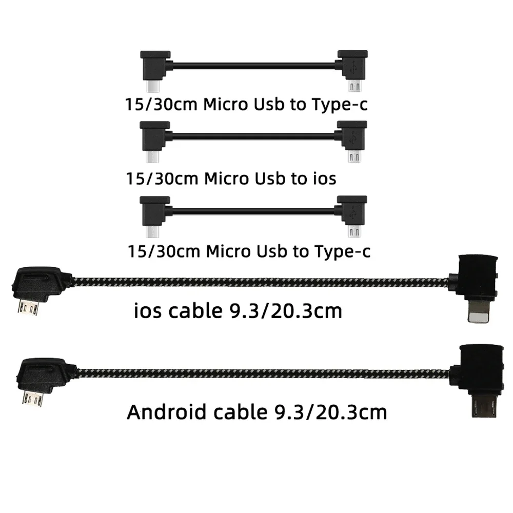데이터 케이블 OTG 리모컨-휴대폰 태블릿 커넥터, USB C타입 IOS 확장, DJI 미니 4K, 2/3 프로, SE, 프로, 에어, 매빅 2/3