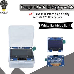 OLED 디스플레이 모듈, OLED IIC 직렬 화이트 블루, 아두이노용 12864 LCD 스크린 보드, 1.3 인치, 128X64 I2C SH1106 VDD GND SCK SDA