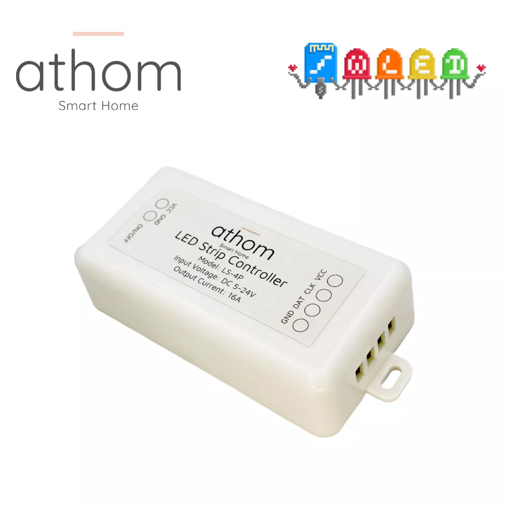 Athom-스마트 홈 사전 플래시 고출력 WLED, 5-24V, WS2812B, WS2811, SK6812, TM1814, WS2813, WS2815 LED 조명 스트립 컨트롤러