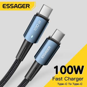 Essager-USB C To USB C 케이블 PD100W 60W, 고속 충전 모바일 휴대 전화 충전 코드 와이어 샤오미 삼성 화웨이 맥북 아이패드