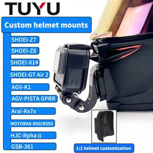 TUYU 프리미엄 맞춤형 오토바이 헬멧 마운트, 고프로 hero10 Insta360 DJI 카메라, SHOEI AGV ARAI HJC 헬멧 액세서리
