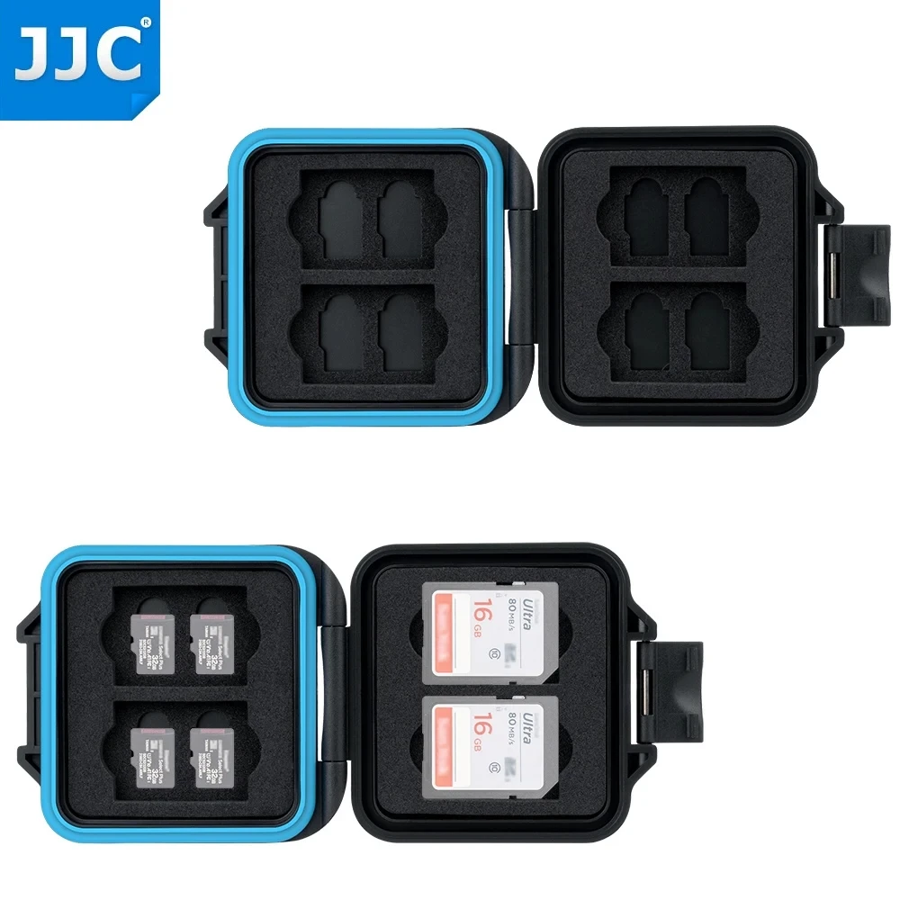 JJC 초박형 SD 카드 케이스, 마이크로 SD 카드 홀더, 메모리 카드 보관 상자, 4 SD SDHC SDXC + 8 마이크로 SD TF 카드용 정리함