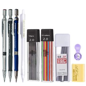 기계식 연필 세트 2.0mm 2B 블랙/컬러 리드 리필, 쓰기 스케치 아트 드로잉 페인팅 학교 자동 연필