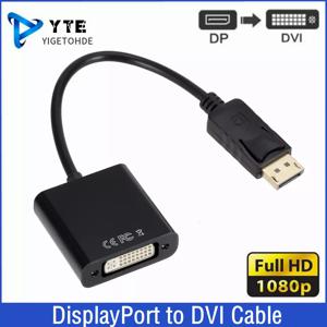 DisplayPort-DVI 케이블 어댑터 디스플레이 포트 DP-DVI 변환기, HD 1080p Male-Female PC 노트북 HDTV 모니터 프로젝터