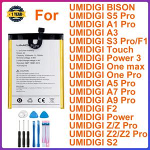 UMI Umidigi A1 프로 S2 라이트 A3 S3 S5 프로 터치 파워 3 원 맥스 프로 A5 프로 A7 프로 A9 프로 F2 Z Z2 프로 BISON용 정품 배터리