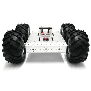 4WD 스마트 로봇 자동차 섀시 130mm 휠 자동차 모바일 플랫폼, arduino용 DIY RC 장난감 추적 실험 프로그래밍 가능한 완구 키트