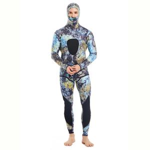 남성용 네오프렌 후드 따뜻한 잠수복, 위장 분할 사냥, 물고기 사냥, 스쿠버 스노클링, 서핑 수영복, 1.5mm, 3mm
