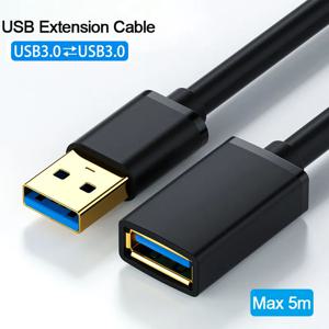 USB-USB 연장 케이블, USB A 수-암 USB 3.0 2.0 연장기, 라디에이터 하드 디스크 TV 박스용, 5m-0.5m